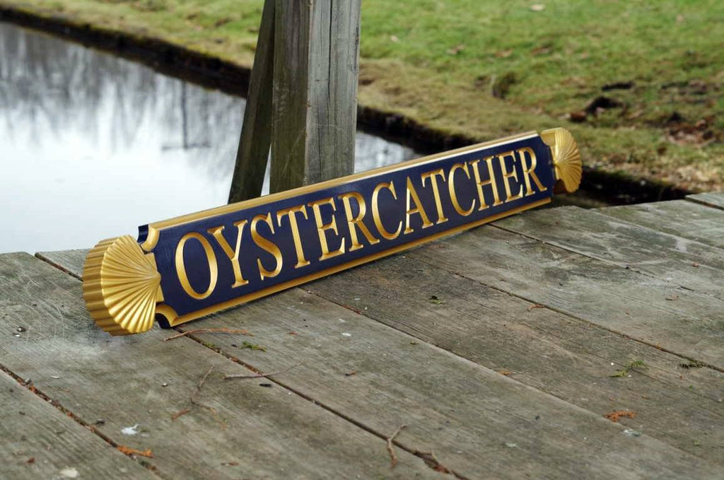 Nantucket Quarterboard Custom House Name Signs with Decorative Scalloped Ends (Q73) - The Carving Company