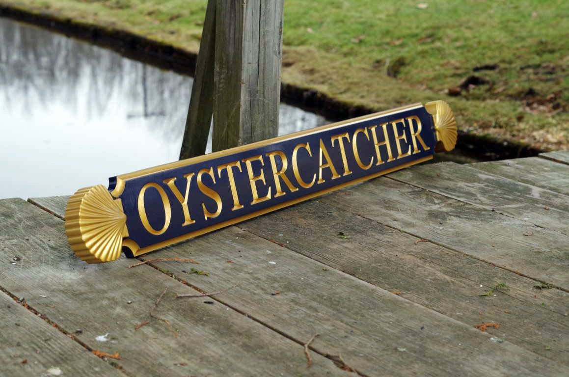 Nantucket Quarterboard Customized Cottage Name Sign with Decorative Scallop Ends (Q74) - The Carving Company