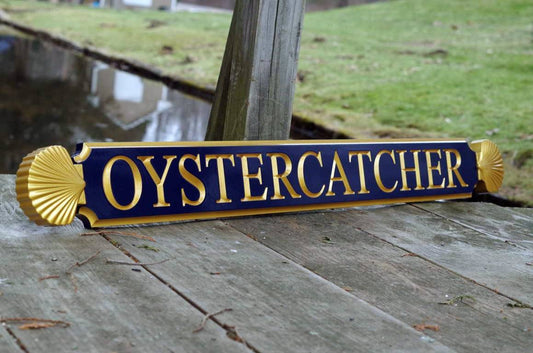 Nantucket Quarterboard Custom House Name Signs with Decorative Scalloped Ends (Q73) - The Carving Company