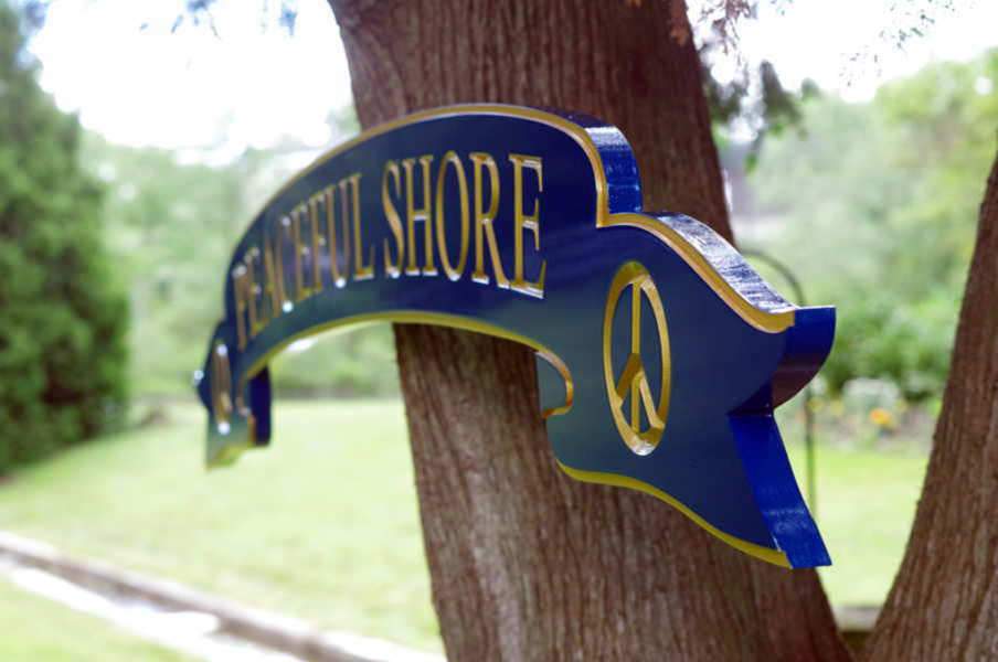 Banner Style Carved Quarterboard Personalized with your Wording (Q49) - The Carving Company