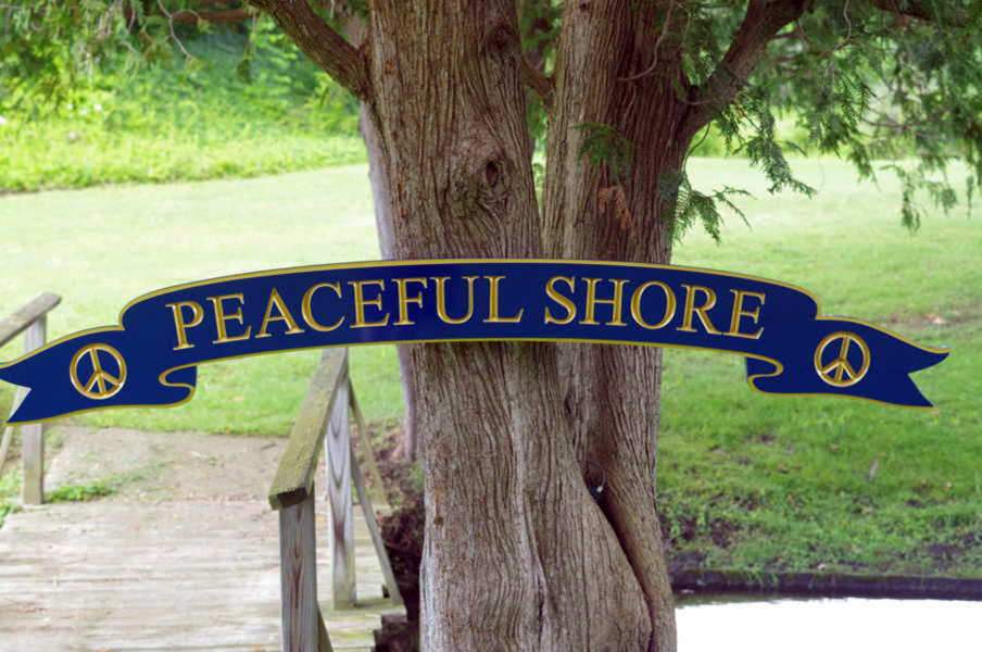Banner Style Carved Quarterboard Personalized with your Wording (Q49) - The Carving Company
