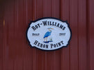 Carved Address plaque with Last Name and blue heron (A111) - The Carving Company