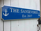 Custom Carved Last Name Sign / Family Sign with established year and anchors (LN63) - The Carving Company