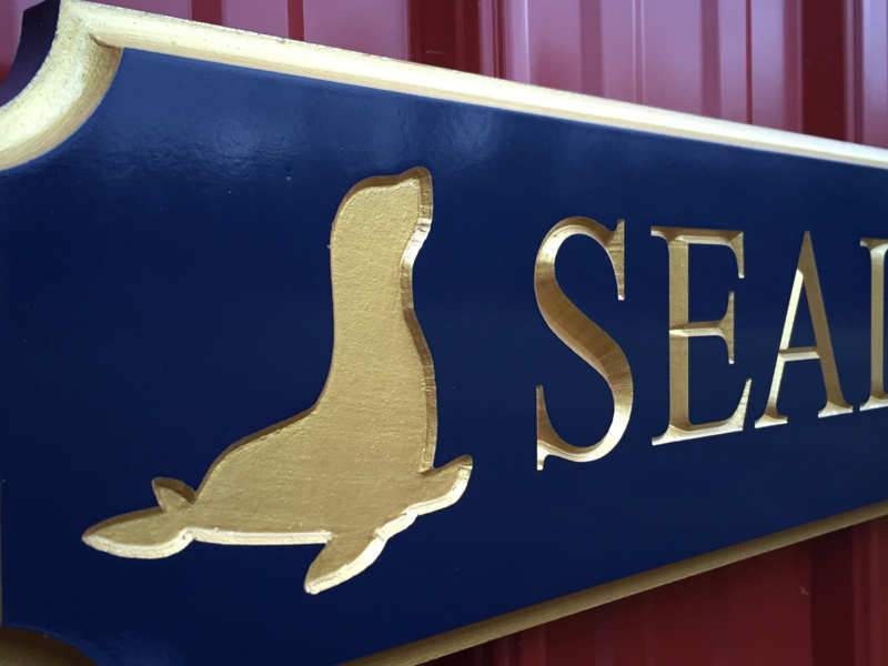 Custom Engraved Quarterboard sign with Seal or other image and Established Year (Q60) - The Carving Company