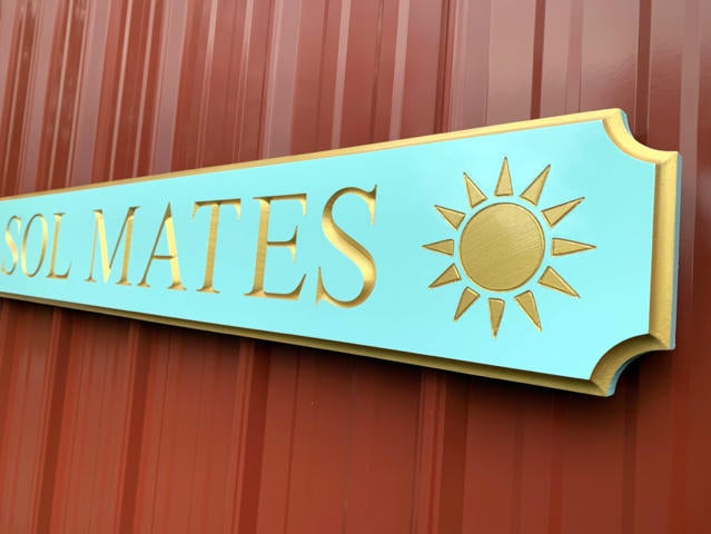 Custom Engraved Quarterboard sign with Sun or other image - Add your wording and image (Q111) Quarterboard The Carving Company 