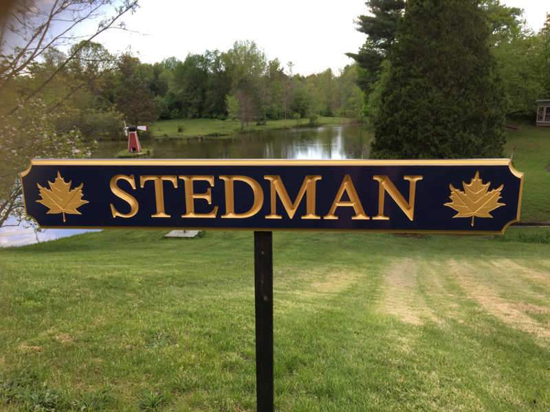 Custom Engraved  Quarterboard sign with Maple Leaf or other image - Add your wording, color and image (Q57) - The Carving Company
