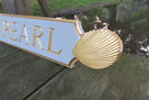 New England Quarterboard Custom House Name Signs with Decorative Oyster Ends (Q81) Quarterboard The Carving Company 