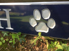 Custom Carved Quarterboard sign with 3D paw prints - Add your name or place (Q98) Quarterboard The Carving Company 40 x 4" Semi-Gloss Inset Paw Prints