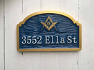 Address Sign with Freemason Image or other image(A142) - The Carving Company