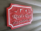 Custom Carved Family Name and Address sign with Seagull Beach theme (LN34) - The Carving Company
