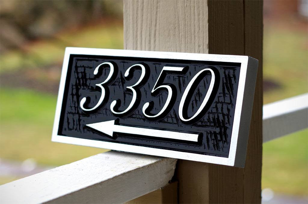 Custom House Number - Street address Sign with arrow – The Carving Company