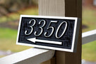 Custom Carved House Number - Street address Sign with arrow (A129) - The Carving Company