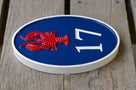 House Number Plaque with Lobster or other image (A100) - The Carving Company