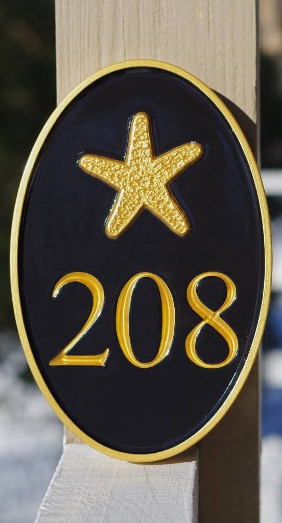 Any color Carved House number with Seagull, or other image (A170) - As seen in HDTV magazine - The Carving Company