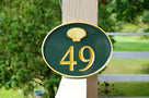 Carved House number with Scallop Sea Shell any color (A143) - The Carving Company