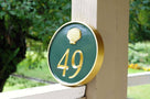 Carved House number with Scallop Sea Shell any color (A143) - The Carving Company