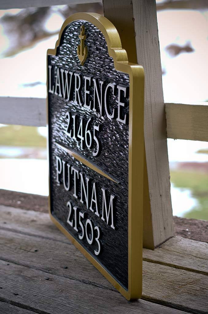 Duo Last name address sign - Custom Made to Order (A96) - The Carving Company