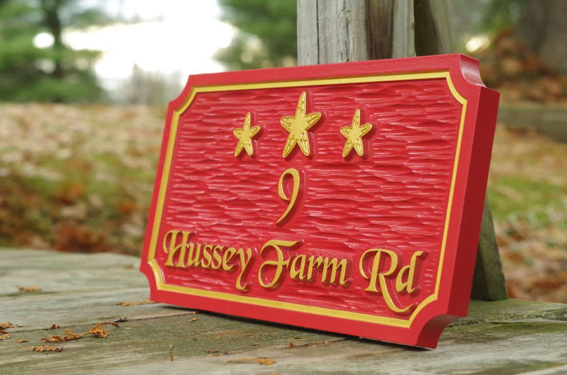 House Sign with Beach and Starfish Theme Personalized (S12) - The Carving Company