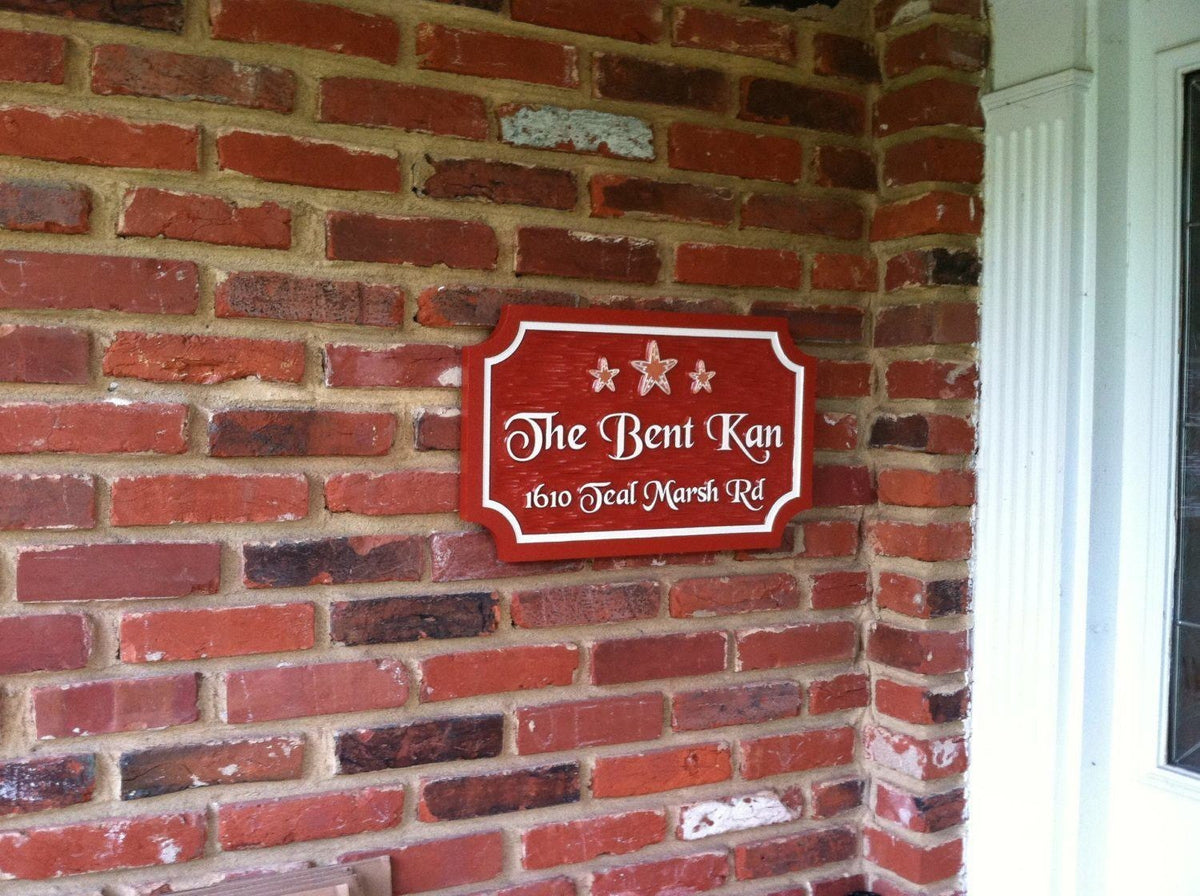 House Sign with Beach and Starfish Theme Personalized (S12) - The Carving Company