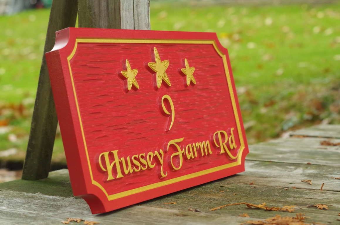 House Sign with Beach and Starfish Theme Personalized (S12) - The Carving Company