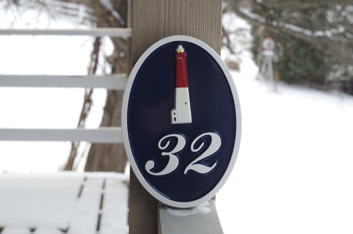 Lighthouse House Number Sign Custom Made (A106) - The Carving Company