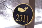 Nautical Street Address House Marker Custom Carved Sign with whale or other stock image (A131) - The Carving Company