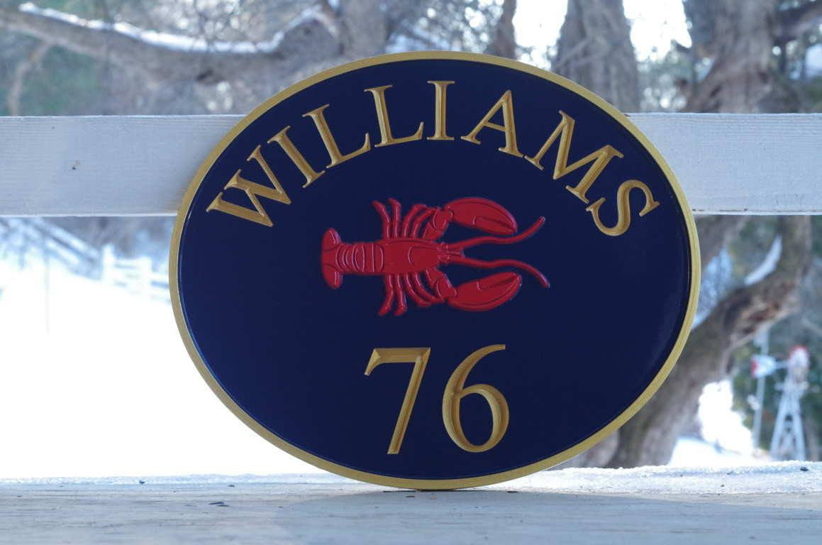 Nautical themed House Marker with Last Name and Anchor  (A83) - The Carving Company