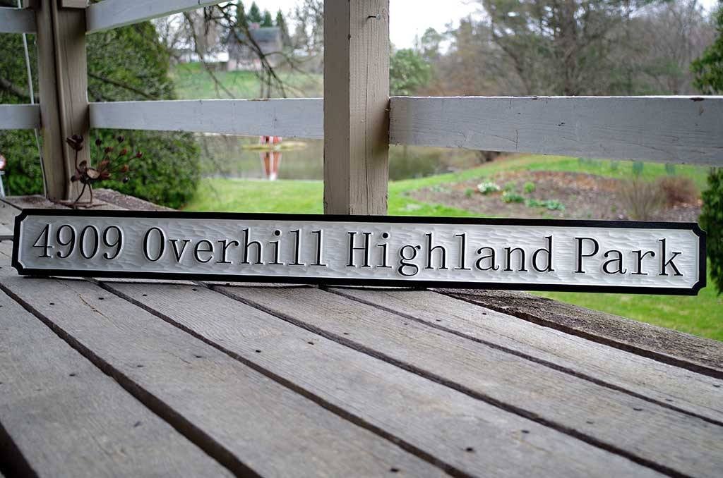 Personalized Address Sign with Street Name - Custom Carved House Number Plaque (A101) - The Carving Company