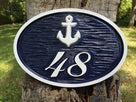 Custom Carved Weatherproof House Number sign with Pineapple or other image - Oval (A112) - The Carving Company