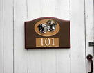 Custom Carved Address or House number sign - With pet image (P13) - The Carving Company