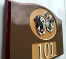 Custom Carved Address or House number sign - With pet image (P13) - The Carving Company