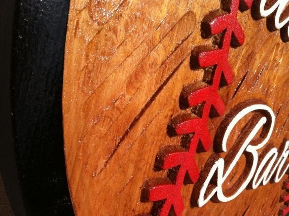 Baseball Bar Cedar Sign - Sports Bar Sign - Personalized - Custom Carved Cedar Signs (BP2) - The Carving Company