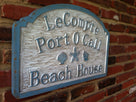 Custom Distressed Beach Address sign with sea shells and starfish (S6) - The Carving Company