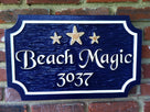 Custom Carved Estate Name sign with Seagull or other images - Beach theme (LN57) - The Carving Company  front view