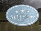 Beach themed Oval Street Address with 3 Starfish (S10) - The Carving Company