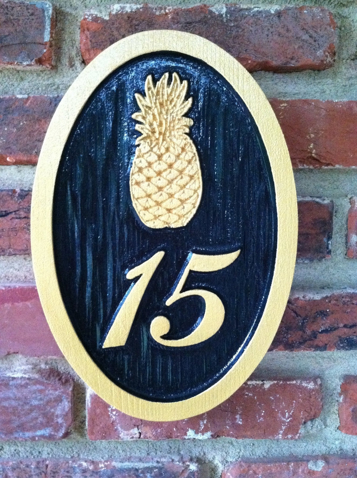 Nautical Carved House number with Light House or other stock image (A77) - The Carving Company
