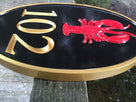 House number with Horizontal Lobster - Maine theme (A86) - The Carving Company