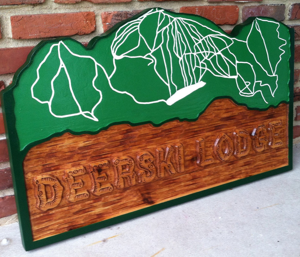 Mountainside Inn Sign Rustic Mountain Lodge Sign - Custom Carved Hardwood Signs (B14) – The ...