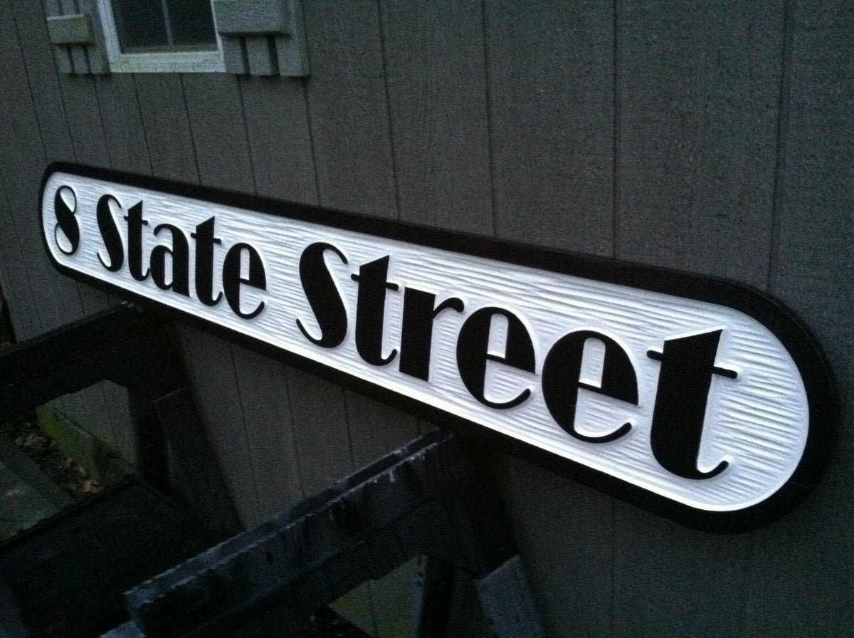 Made to Order Quarterboard - Large Custom Carved Street Address sign - Custom Signs (Q8) - The Carving Company