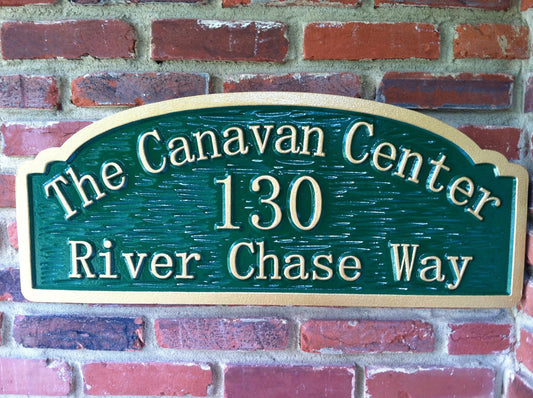 Custom Carved Dimensional Outdoor Business Address Sign (A34) - The Carving Company