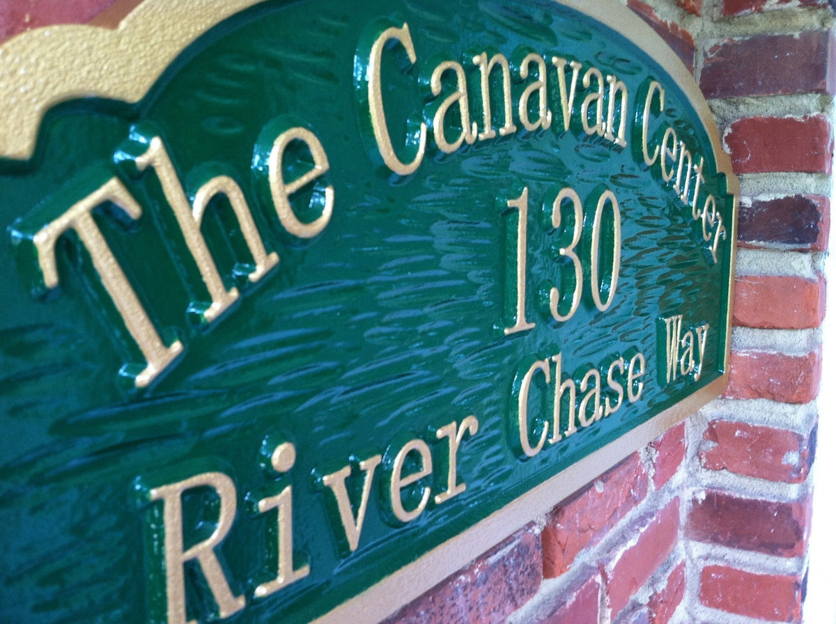 Custom Carved Dimensional Outdoor Business Address Sign (A34) - The Carving Company