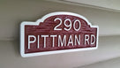 Arched top House number sign with Street Address (A92) - The Carving Company