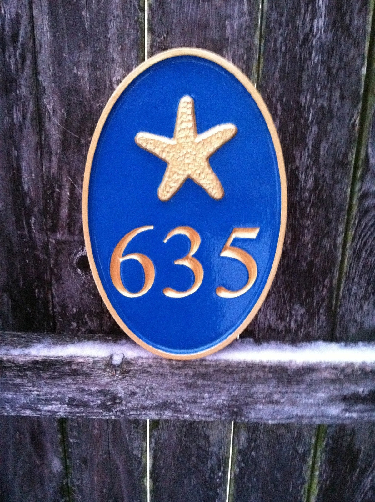 Any Color house number plaque with beach theme - Carved Street address marker (A28) - The Carving Company