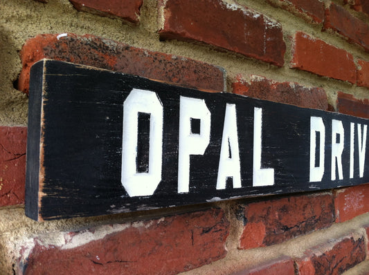 Personalized Street Name Sign Distressed for Home decor or Outdoor use (A18) - The Carving Company