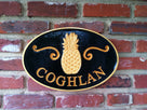 Custom Carved Last name Welcome sign with Pineapple (LN5) - The Carving Company