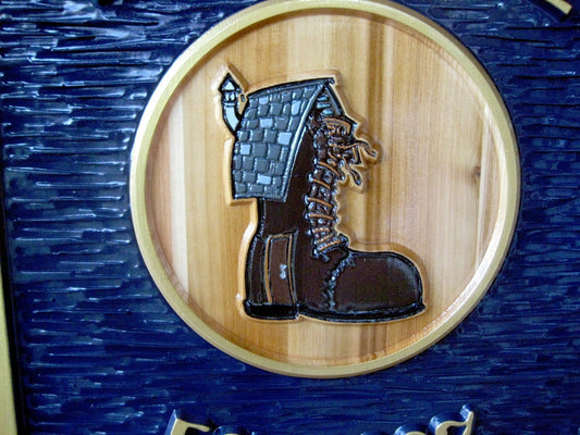 Custom Carved Family Name sign - Personalized Welcome Sign (LN11) - The Carving Company