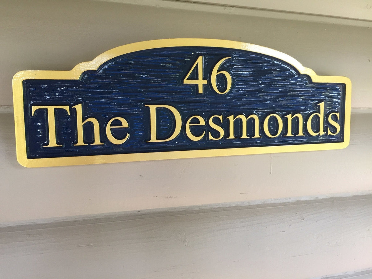Personalized House Number and Family Name Sign (LN22) - The Carving Company