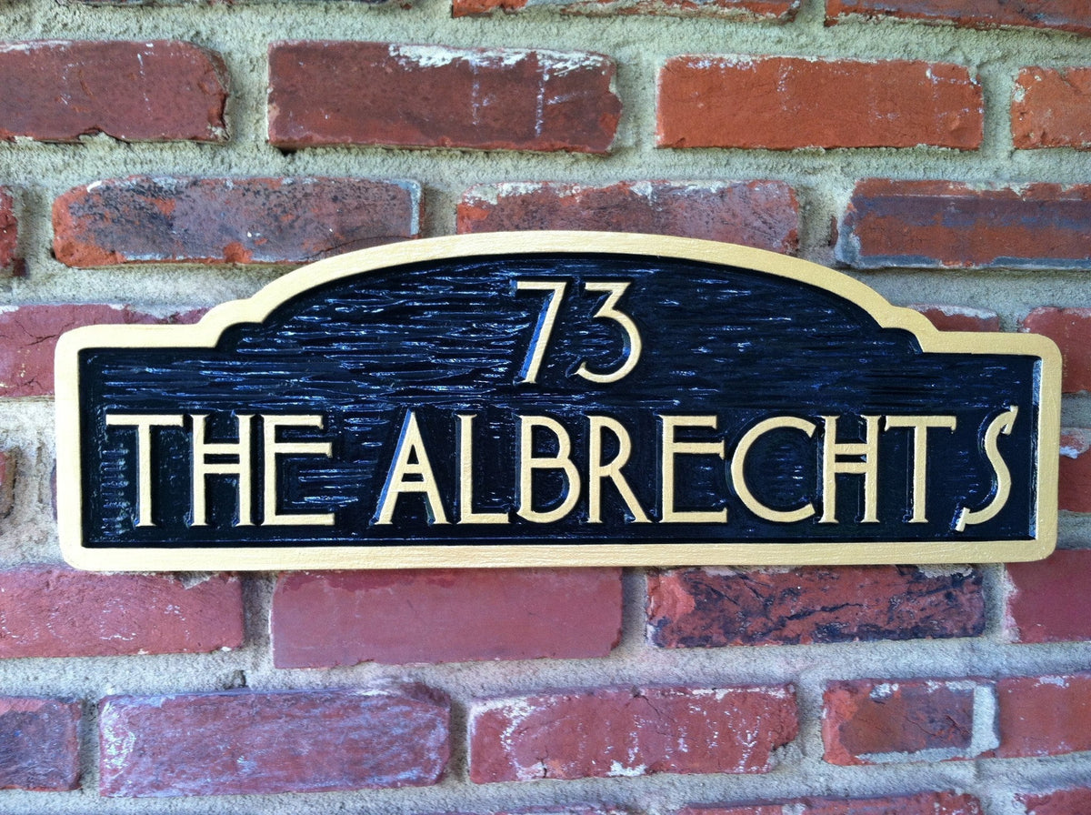 Personalized House Number and Family Name Sign (LN22) - The Carving Company