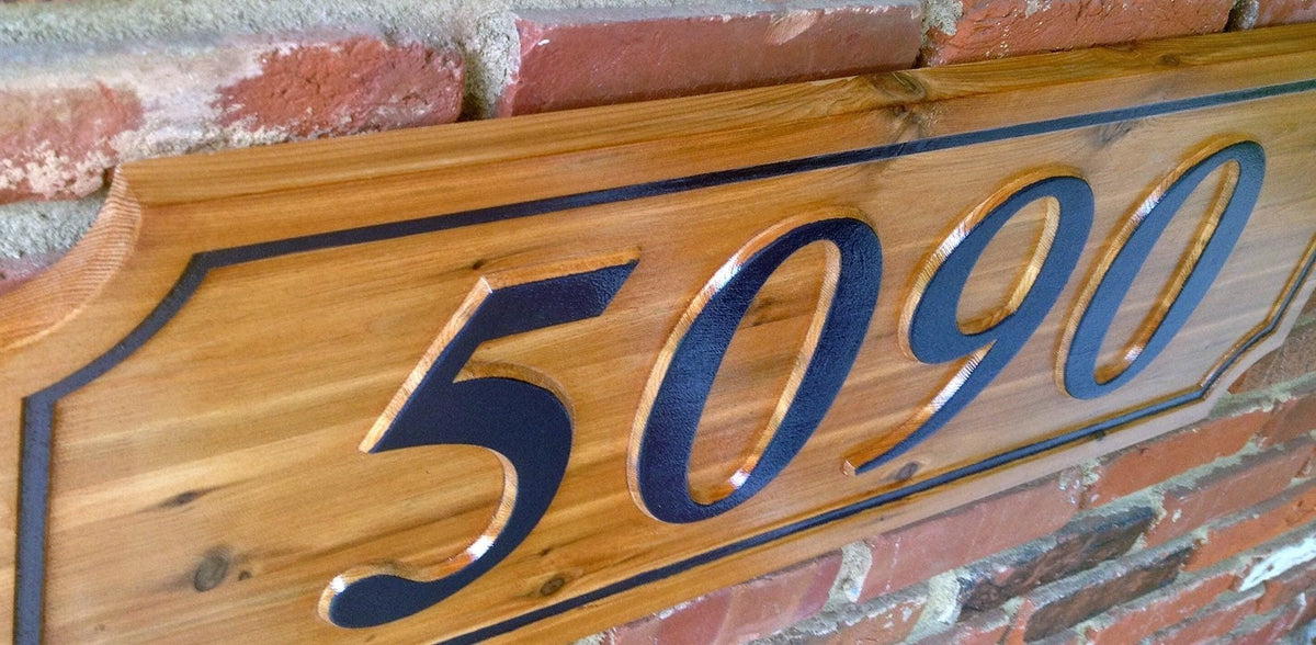Cedar Custom House number  (A43) - The Carving Company