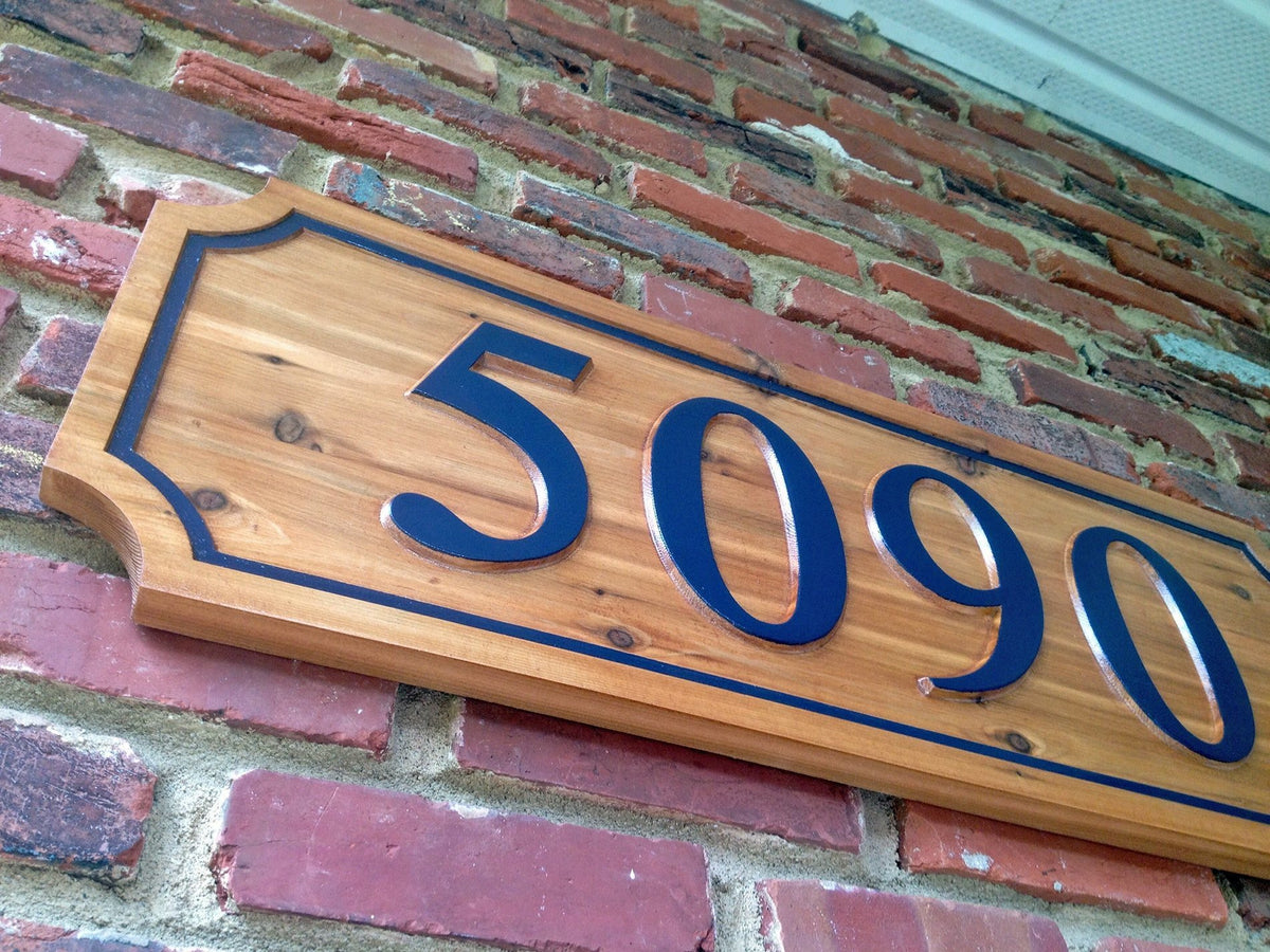 Cedar Custom House number  (A43) - The Carving Company